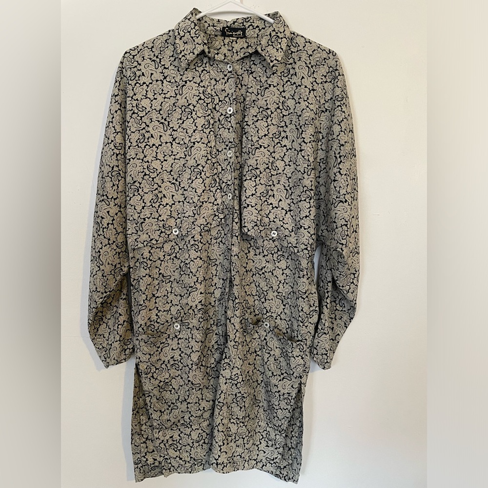 Vintage paisley Italian silk duster